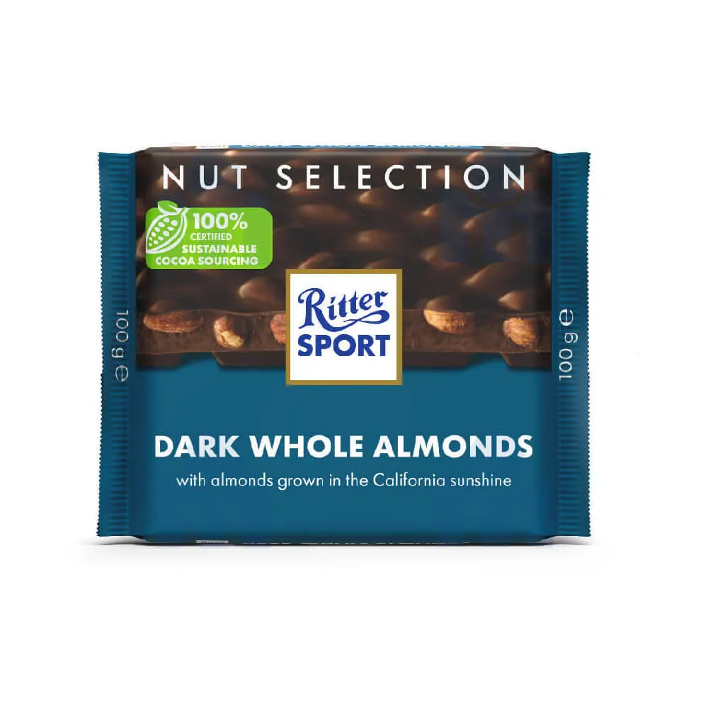 Chocolat noir aux amandes entières 100g - RITTER SPORT