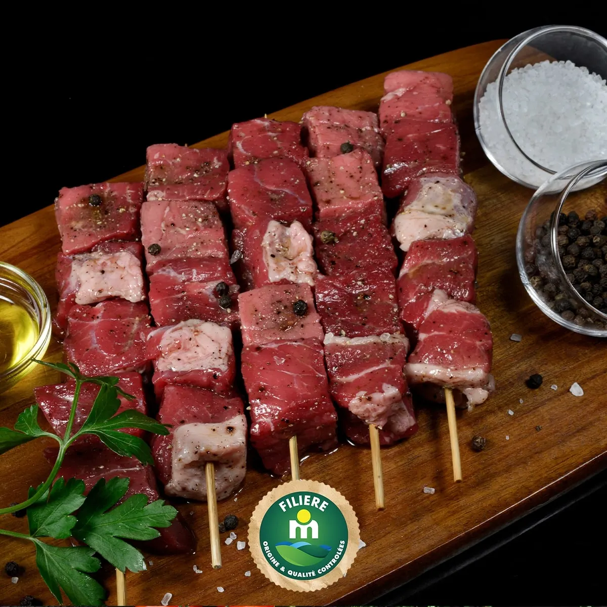 Brochettes de boeuf aux trois poivres 500g - FILIERE M