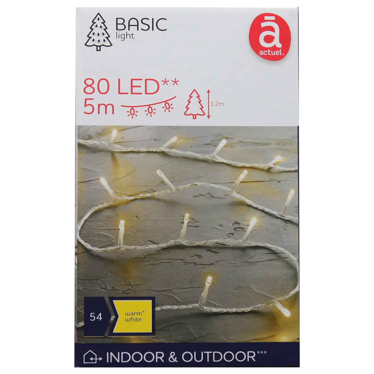 Guirlande 80 Led blanc chaud transformateur extérieur