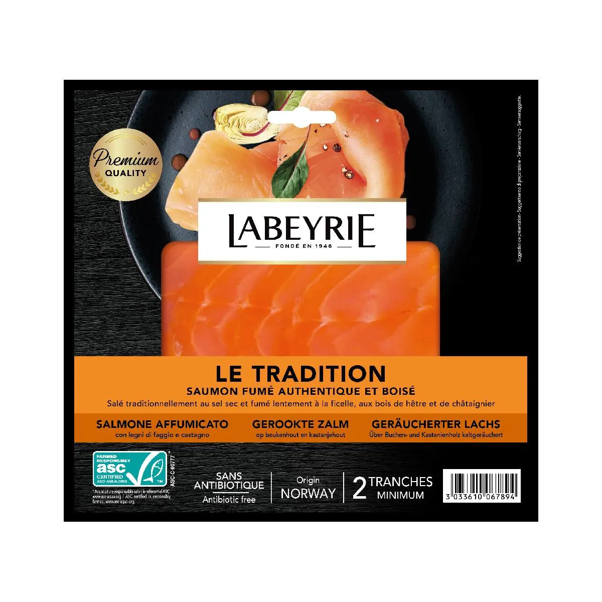 Saumon fumé 2 tranches Le Tradition 75g - LABEYRIE