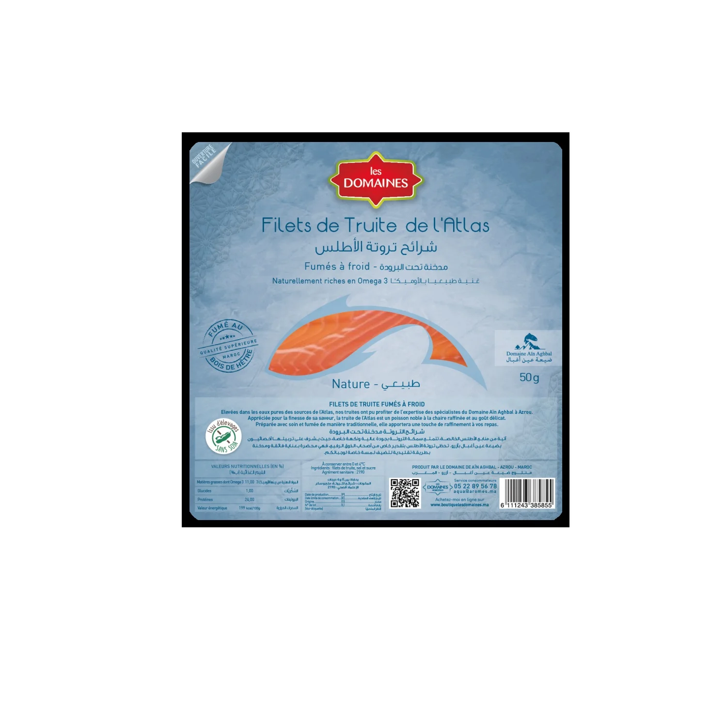 Filet de truite fumée 50g - LES DOMAINES