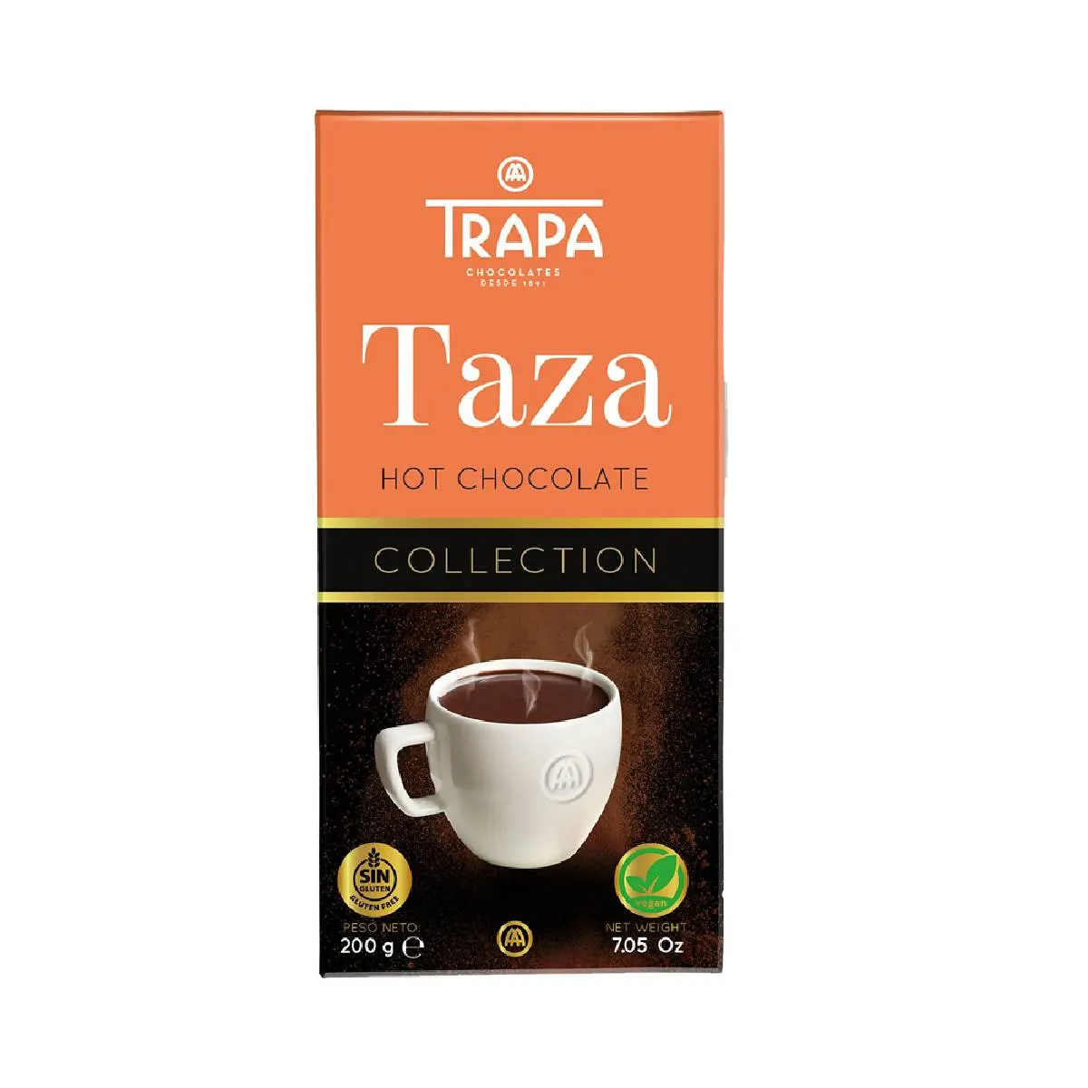 Tablette de chocolat chaud Collection sans gluten 200g - TRAPA