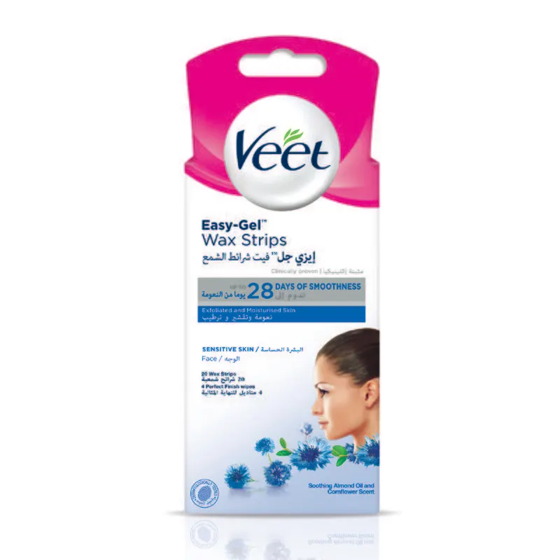 Bandes de cire visage pour peaux sensibles x20 unités - VEET
