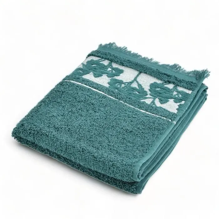 Serviette main Floralia 30x30 ocean jacquard 500g