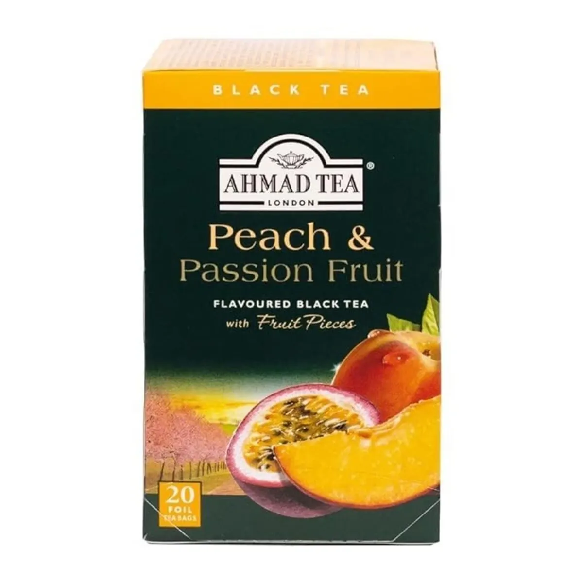 Thé aromatisé pêche et fruit de la passion 20 sachets - AHMED TEA