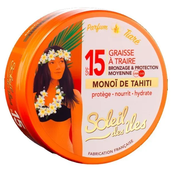 Graisse à traire bronzage et protection SPF15 150ml - SOLEIL DES ILES