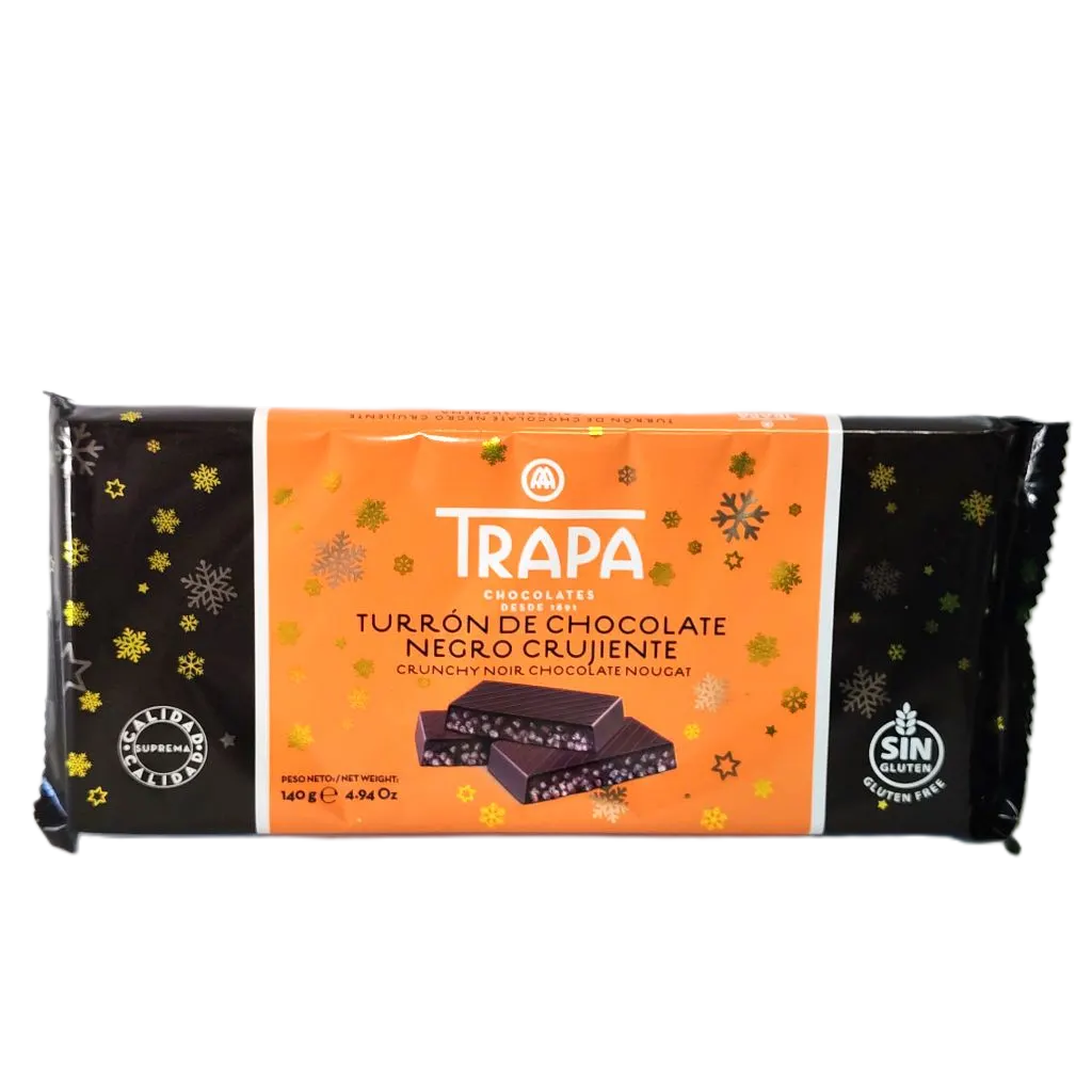 Nougat croustillant au chocolat noir 140g - TRAPA