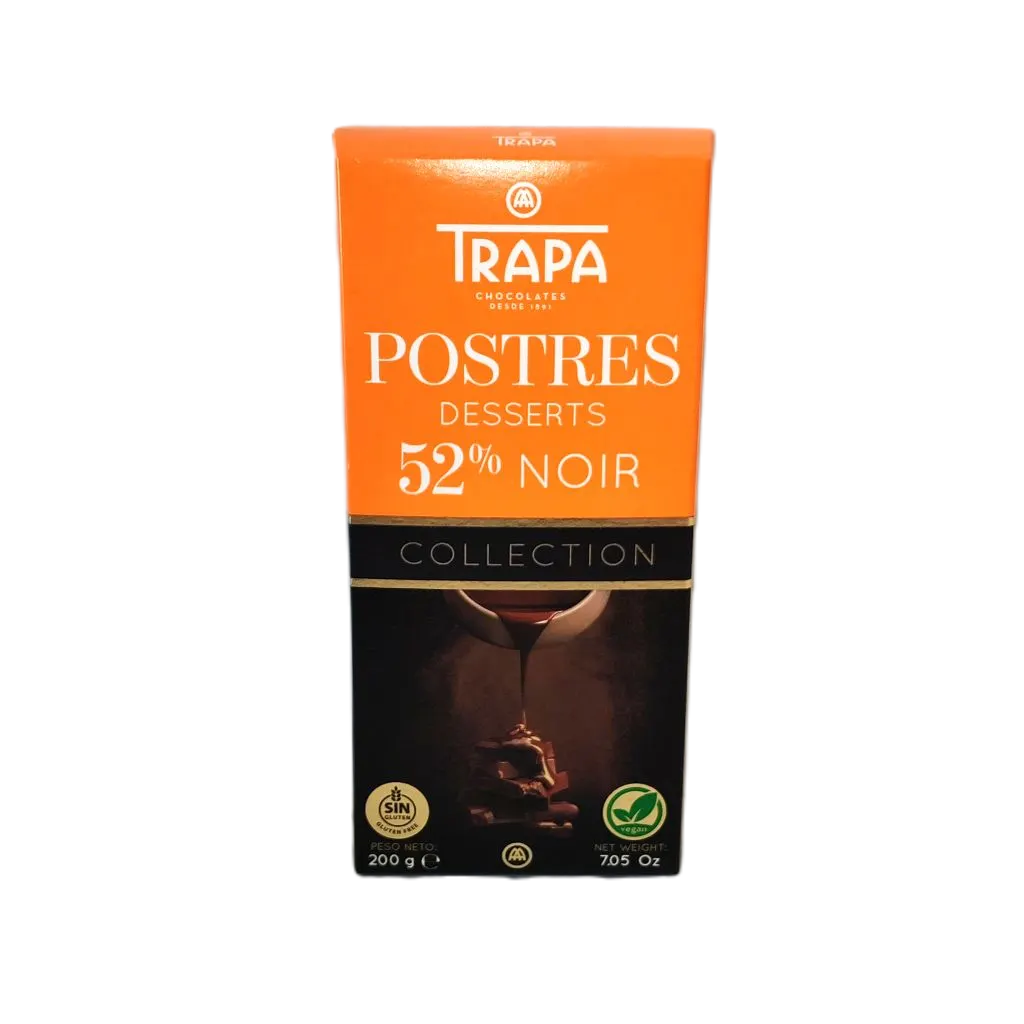 Desserts enrobés de chocolat noir 52% de cacao 200g - TRAPA