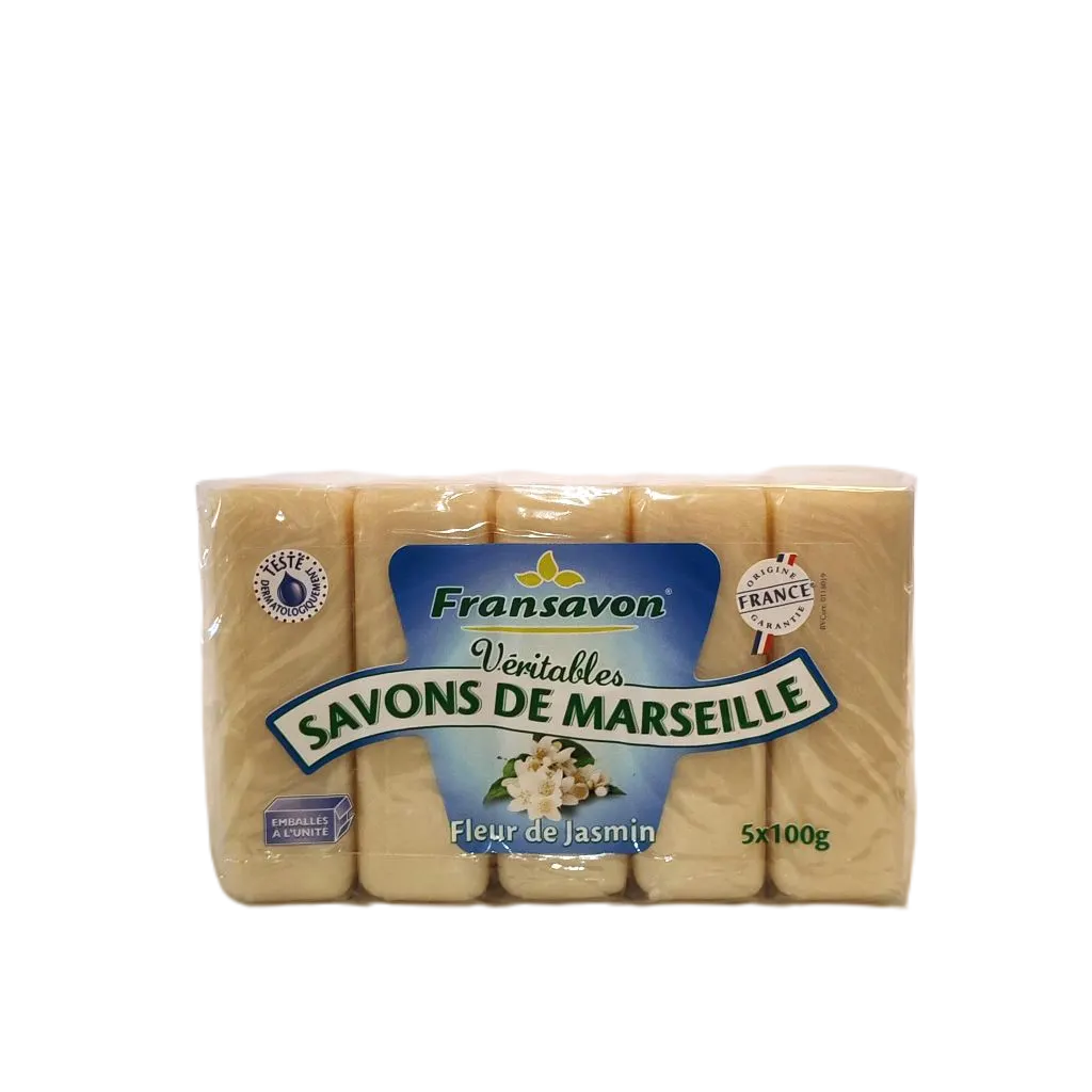 Savon de Marseille fleur de Jasmine 5x100g - FRANSAVON