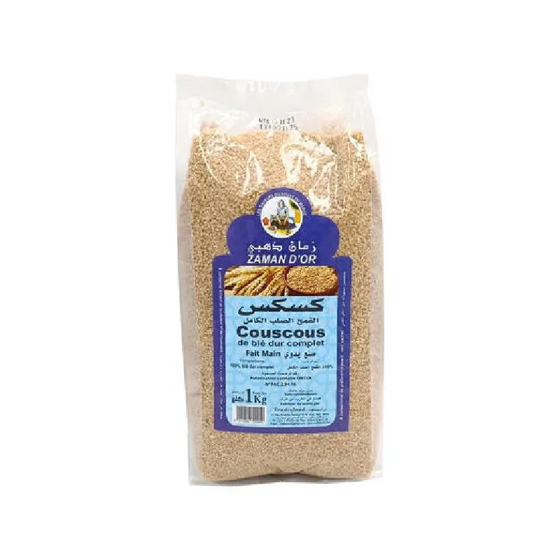 Couscous complet de blé dur 1Kg - ZAMAN D'OR 
