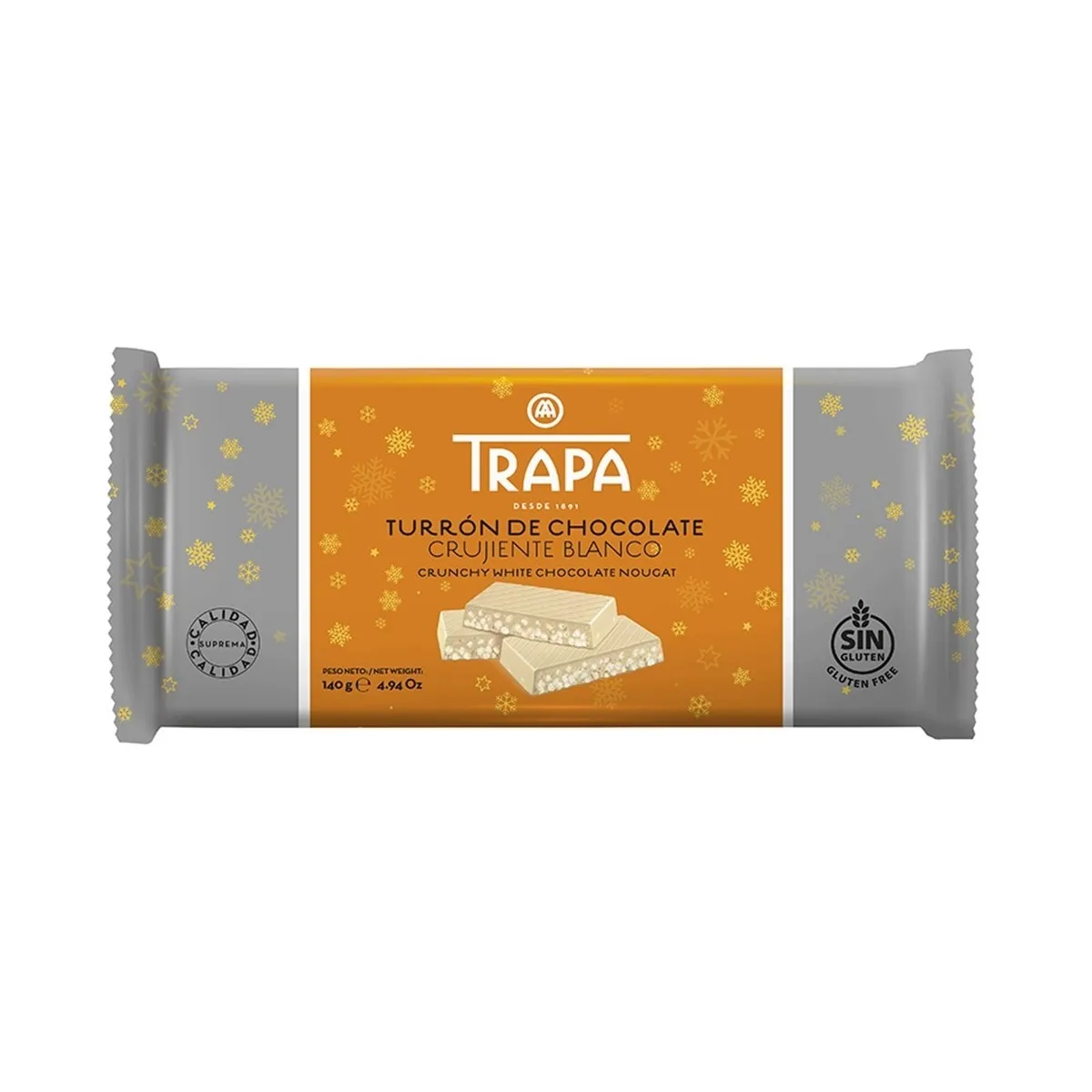 Nougat croustillant au chocolat blanc 140g - TRAPA