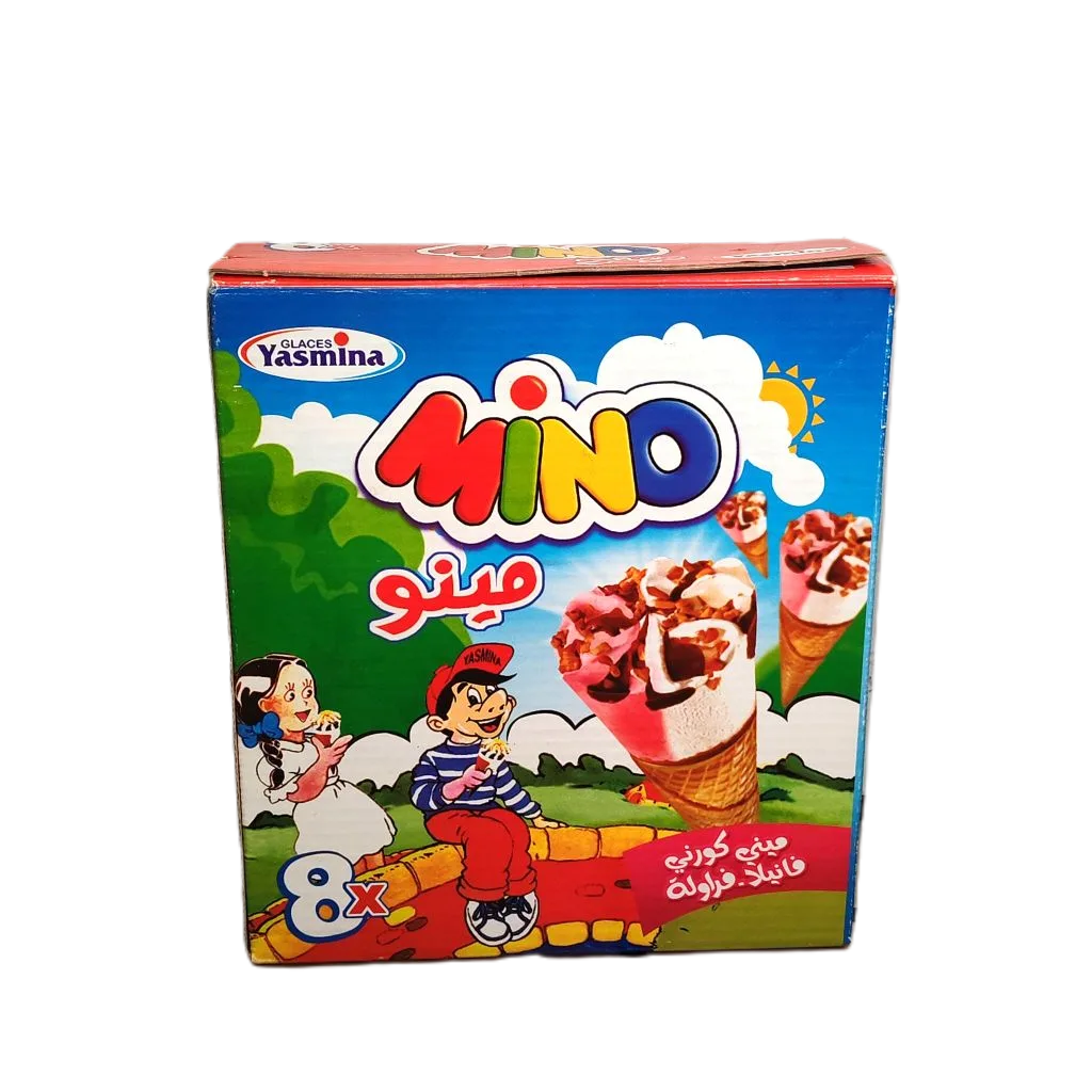 Yasmina mini cône vanille fraise x8