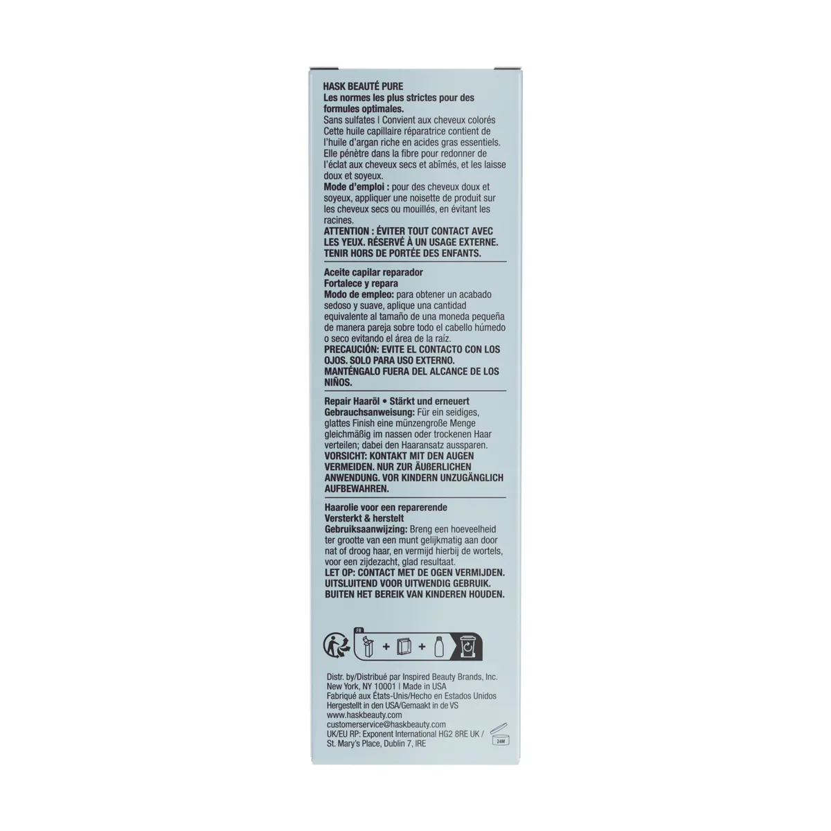 Huile d'argan de brillance réparatrice 59ml - HASK - vue 2