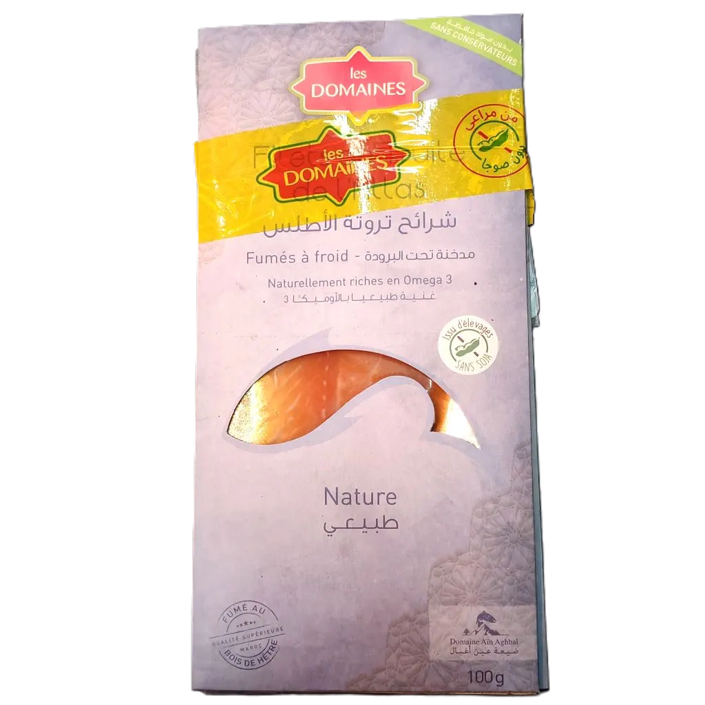 Filets de truite fumée nature 2x100g +filet de saumon 50g -LES DOMAINES
