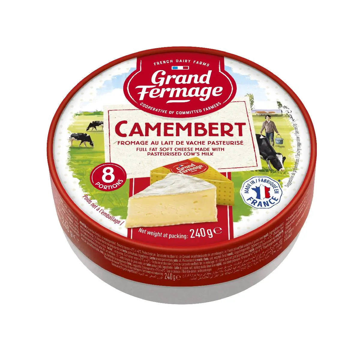Fromage camembert 8 portions 240g - GRAND FERMAGE