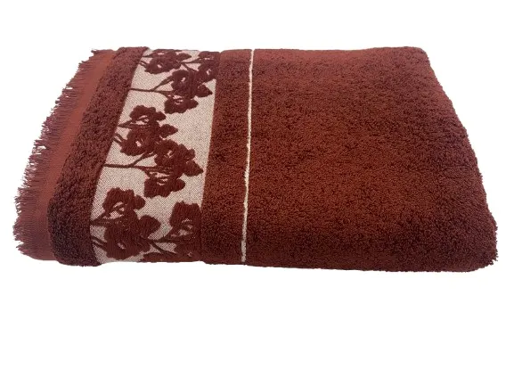 Drap douche jacquard 70X140cm bordeaux x1 pièce 500g - FLORALIA