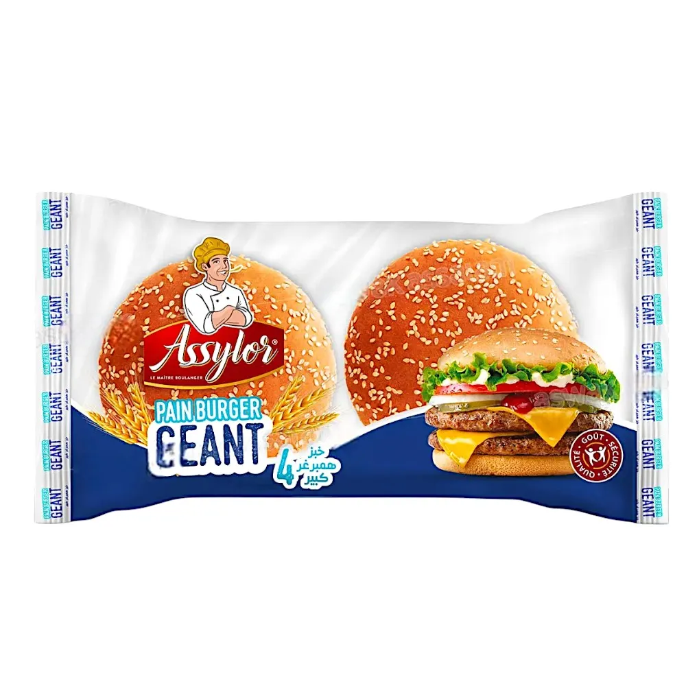 Pain burger géant x4 pièces 310g - ASSYLOR