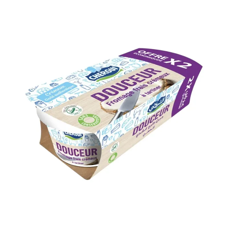 Fromage frais crémeux à tartiner duo 2x180g - CHERGUI