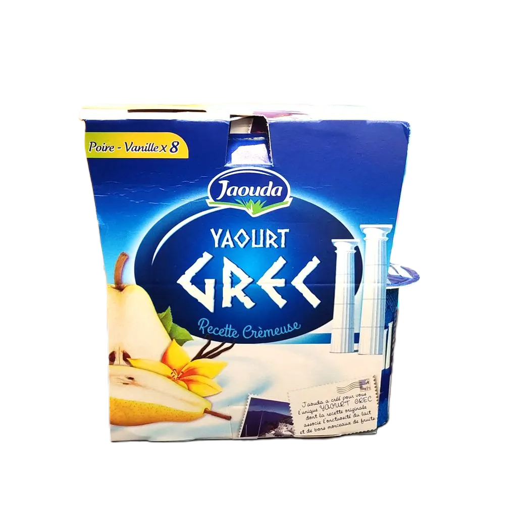 Yaourt poire vanille Grec 8x110g - JAOUDA