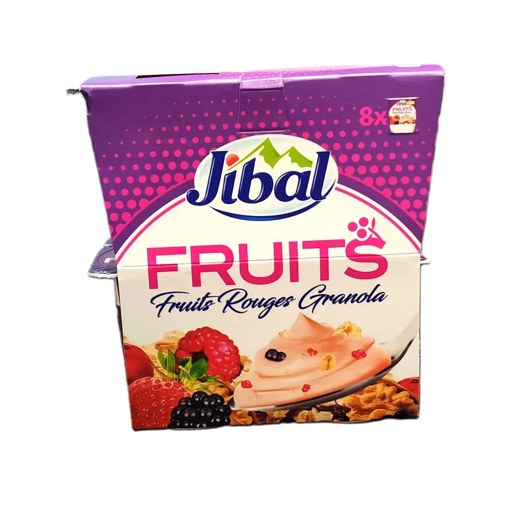 Yaourt fruits rouges Granola 8x100g - JIBAL