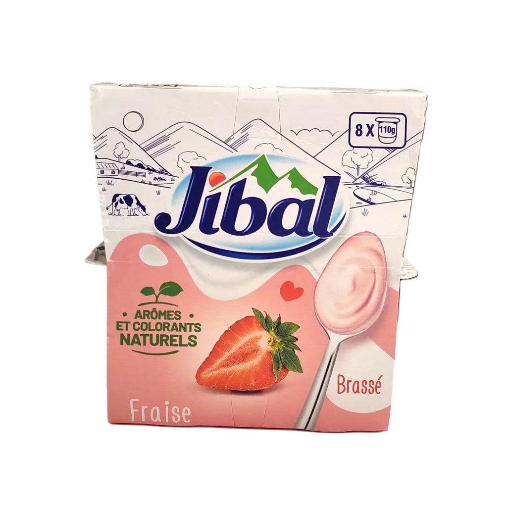 Yaourt brassé fraise 8x110g - JIBAL
