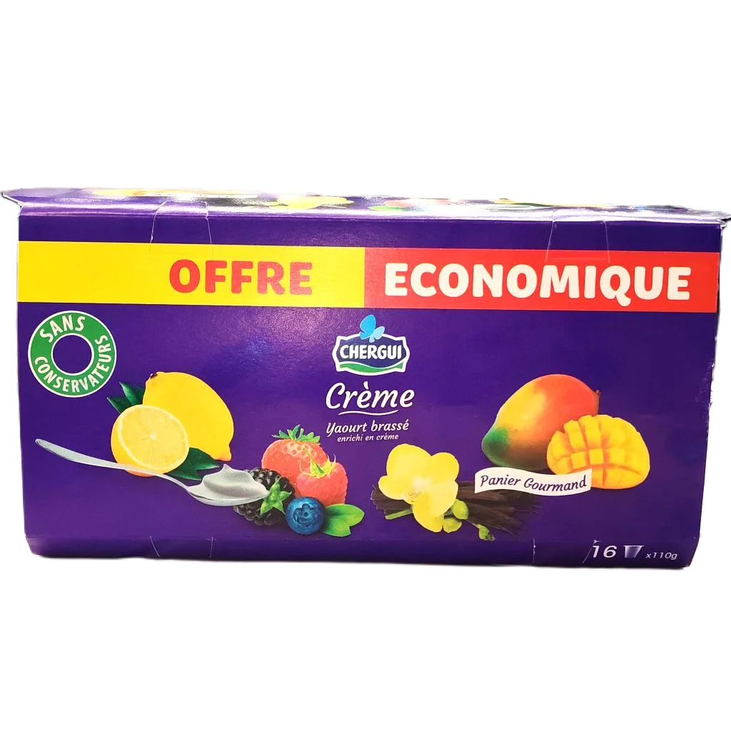 Yaourt brassé crème 16x110g - CHERGUI