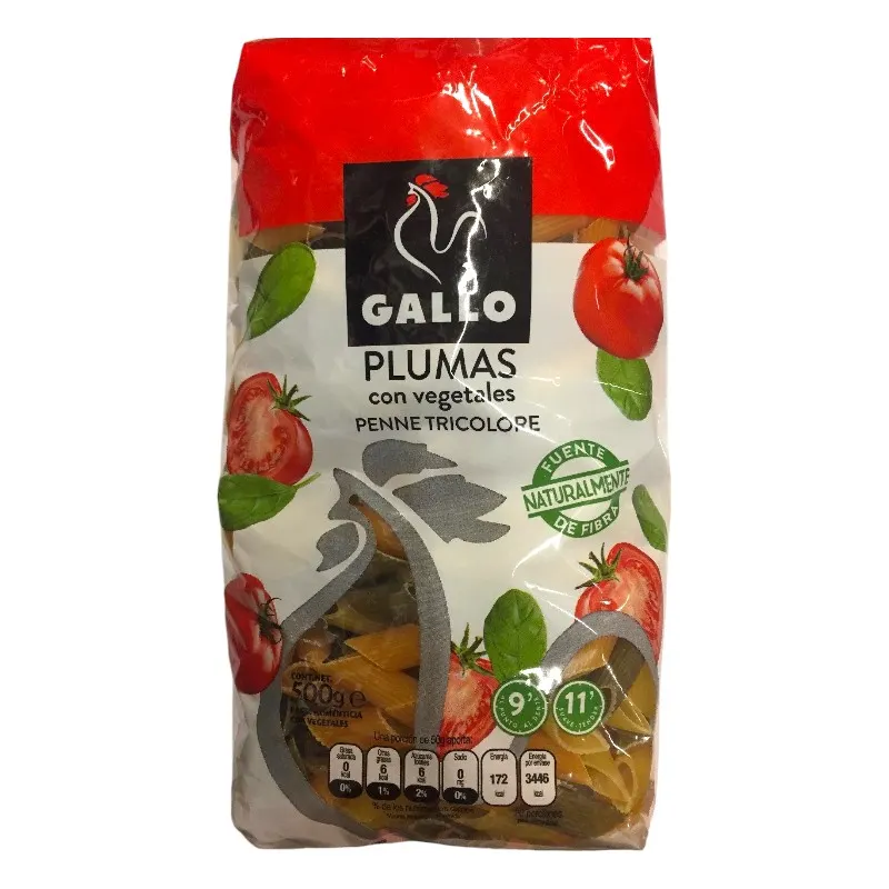 Plumes de macaroni végétales avec tomates et épinards 450g - GALLO