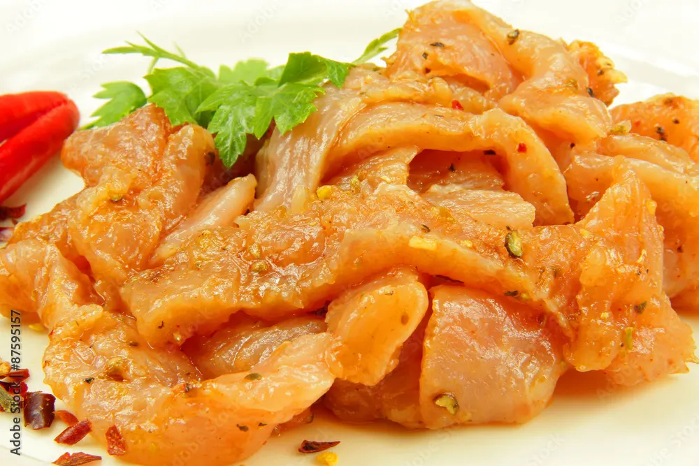 Emincés de poulet marinés environ 250g