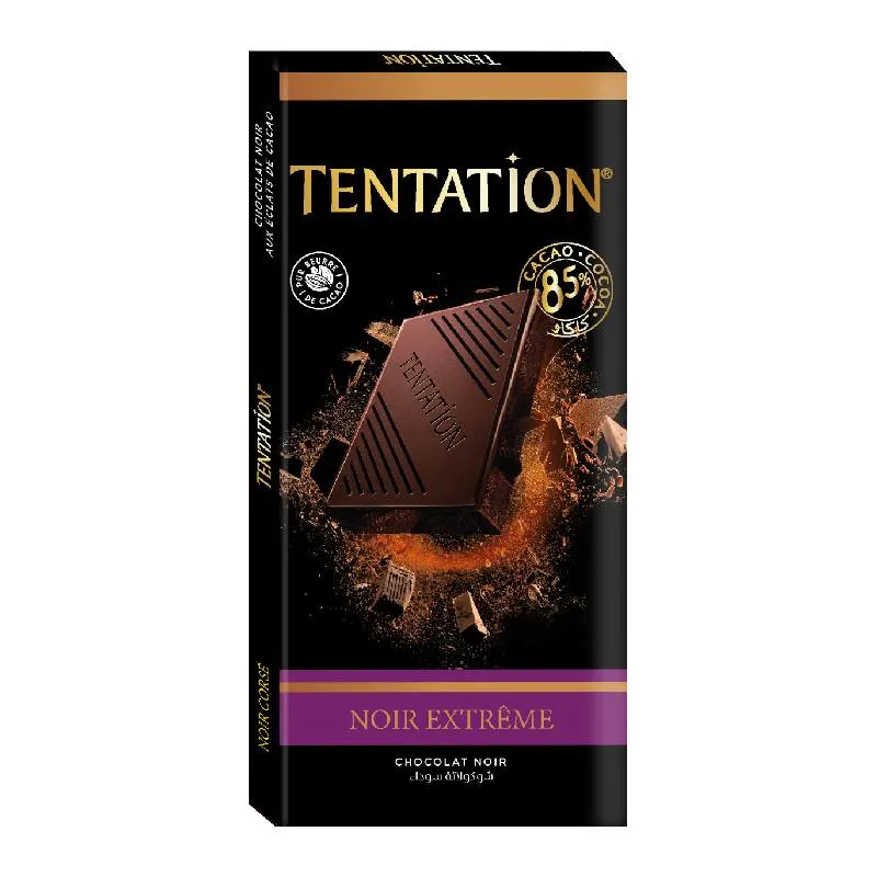 Tablette de chocolat Tentation Noir Extrême 85% 100g - AIGUEBELLE