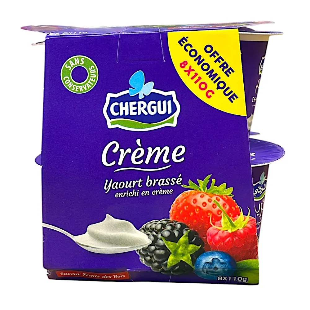 Yaourt brassé fruits des bois Crème 8x110g - CHERGUI