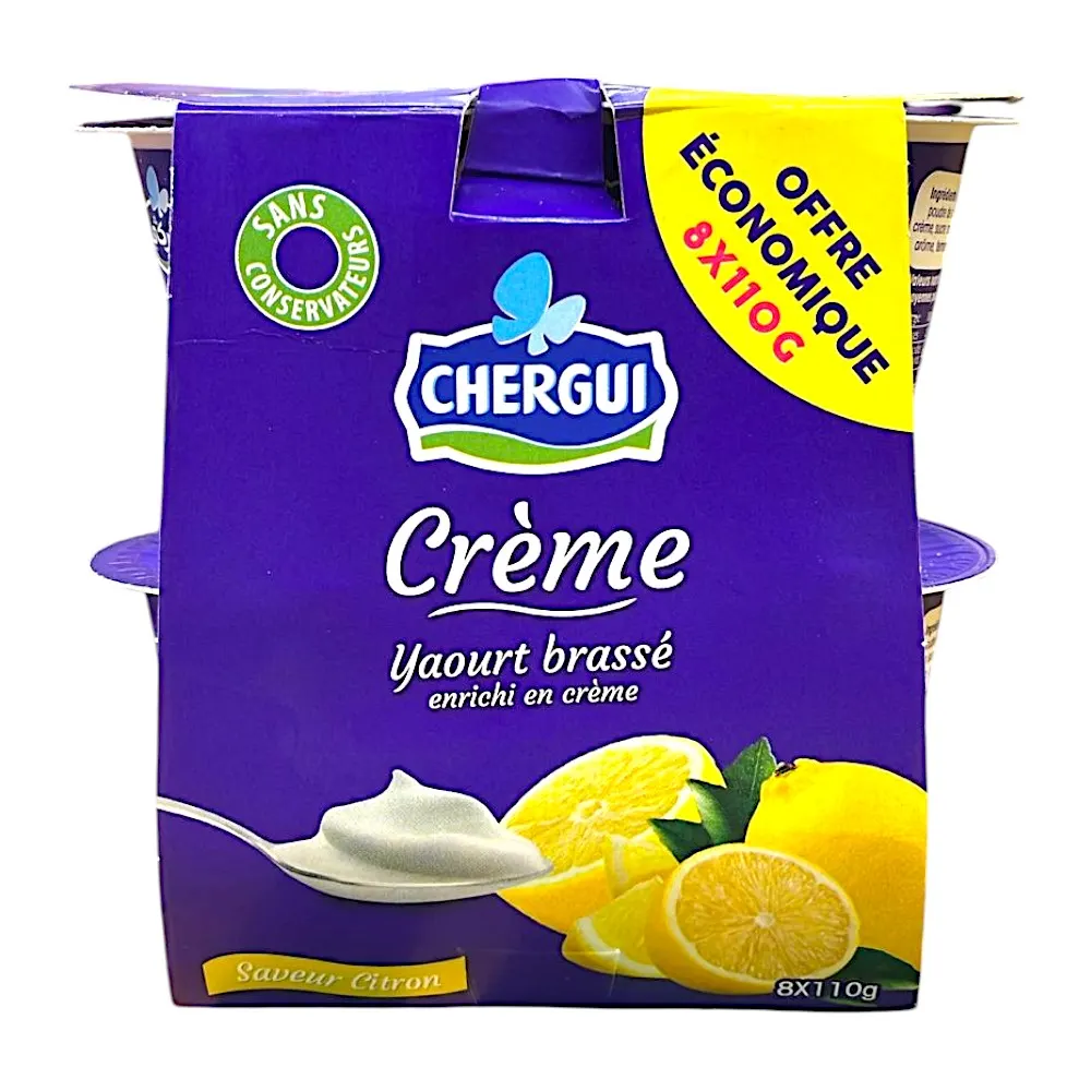 Yaourt brassé citron Crème 8x110g - CHERGUI