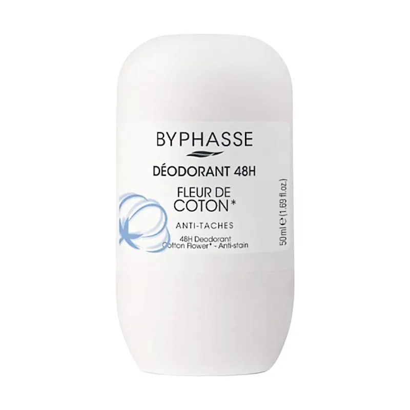Déodorant bille 48h fleur de coton 50ml - BYPHASSE 