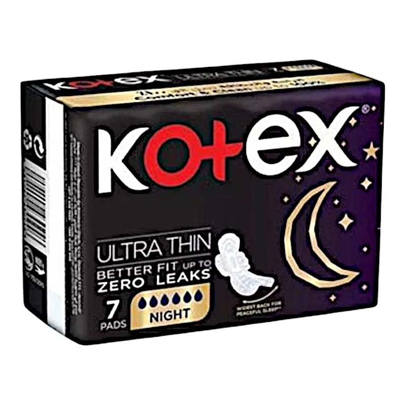 Serviettes hygiéniques ultra fines night time normales x7 - KOTEX 