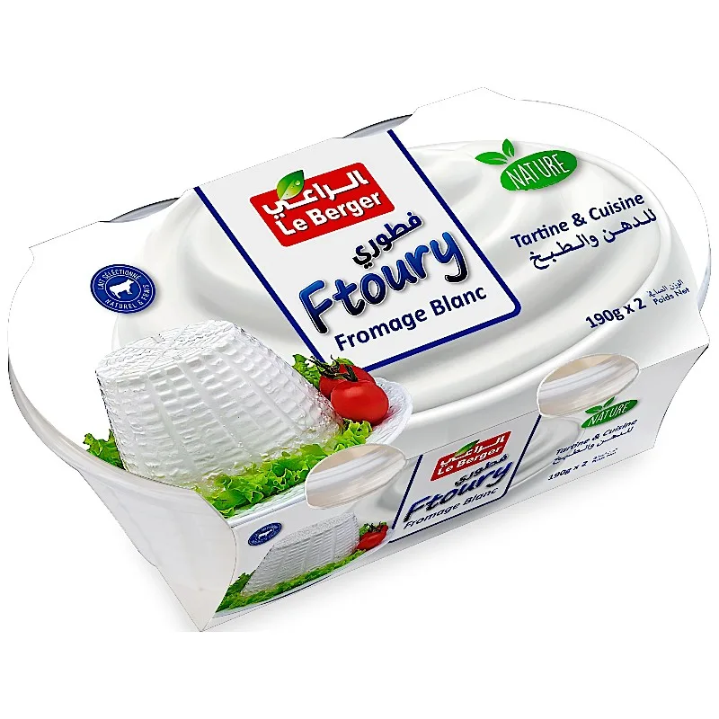 Fromage frais à tartiner nature Ftoury Jben 2x190g - LE BERGER