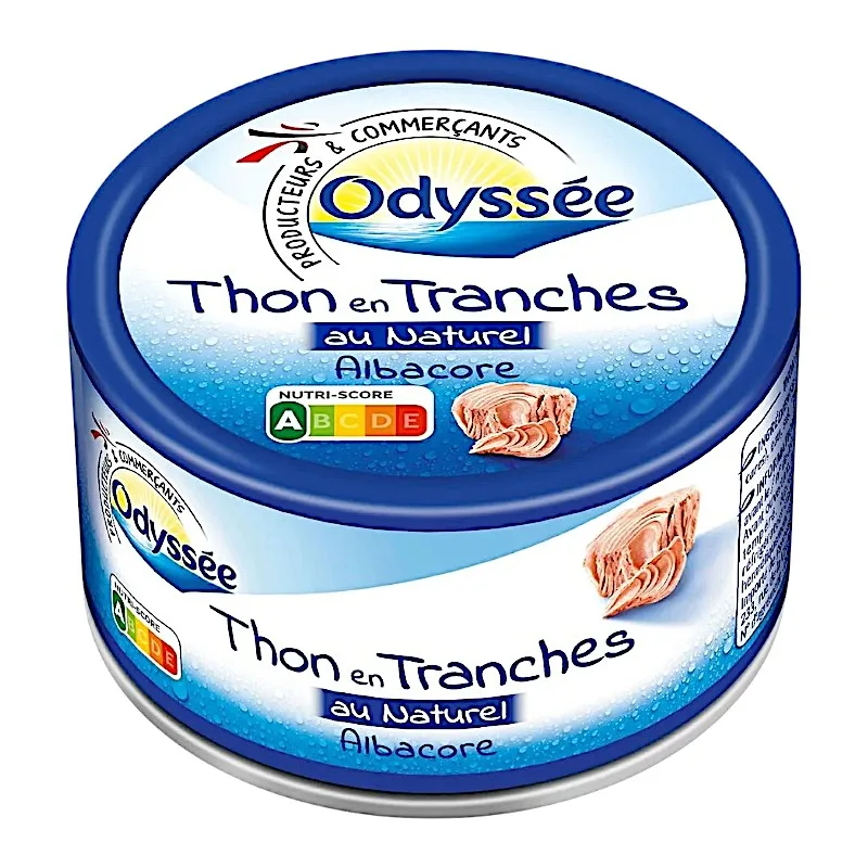 Thon en tranches au naturel albacore 140g - ODYSSÉE 