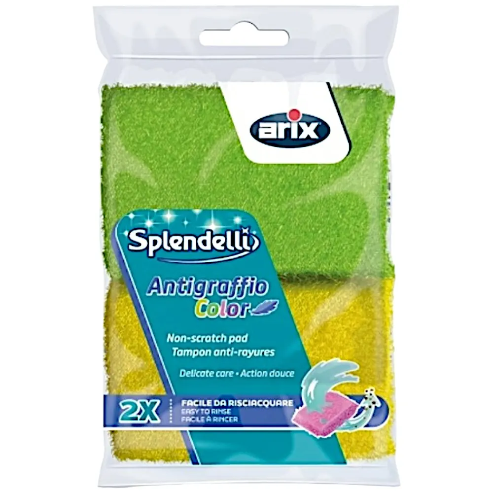 Tampons éponges synthétique à récurer de couleurs variées anti-rayuresx2pcs-ARIX