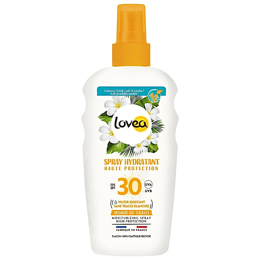 Spray hydratant Monoï de Tahiti haute protection Spf 30+ 150ml - LOVEA