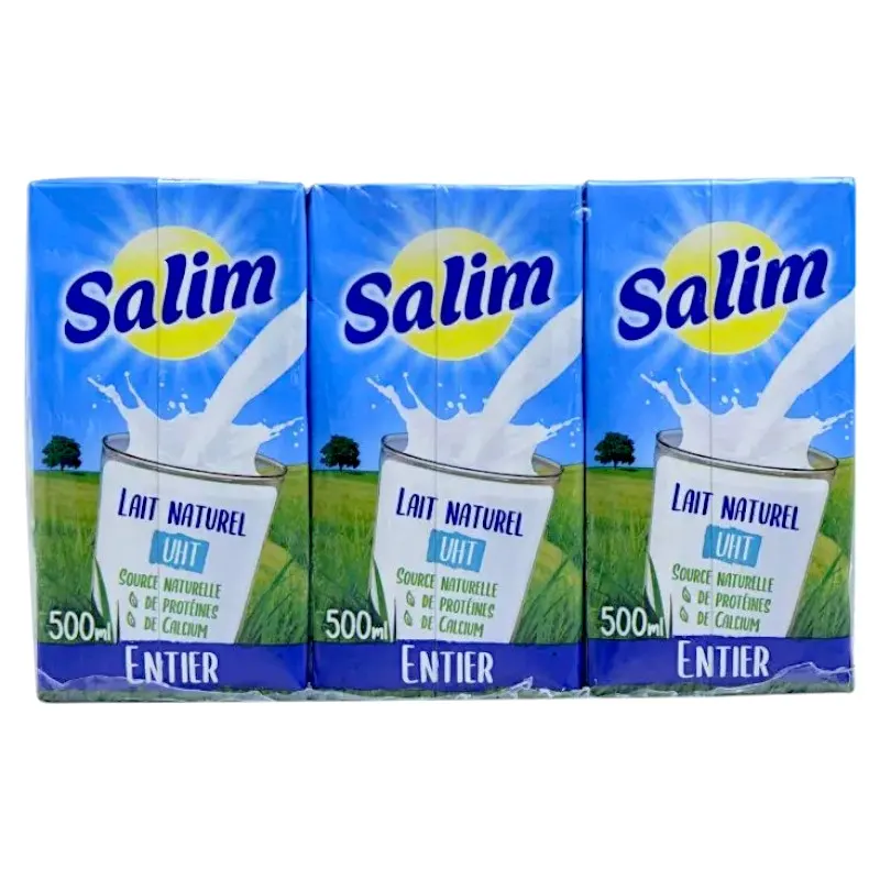 Lait stérilisé UHT entier 6x500ml - SALIM