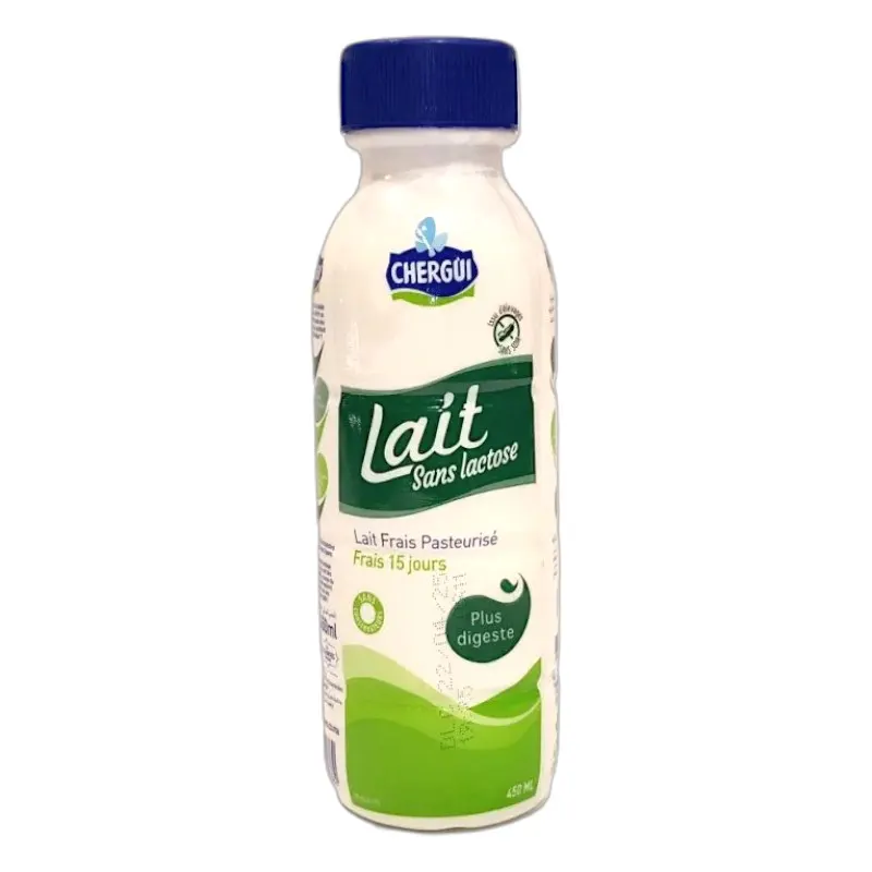 Lait frais sans lactose conservation prolongée 450ml - CHERGUI