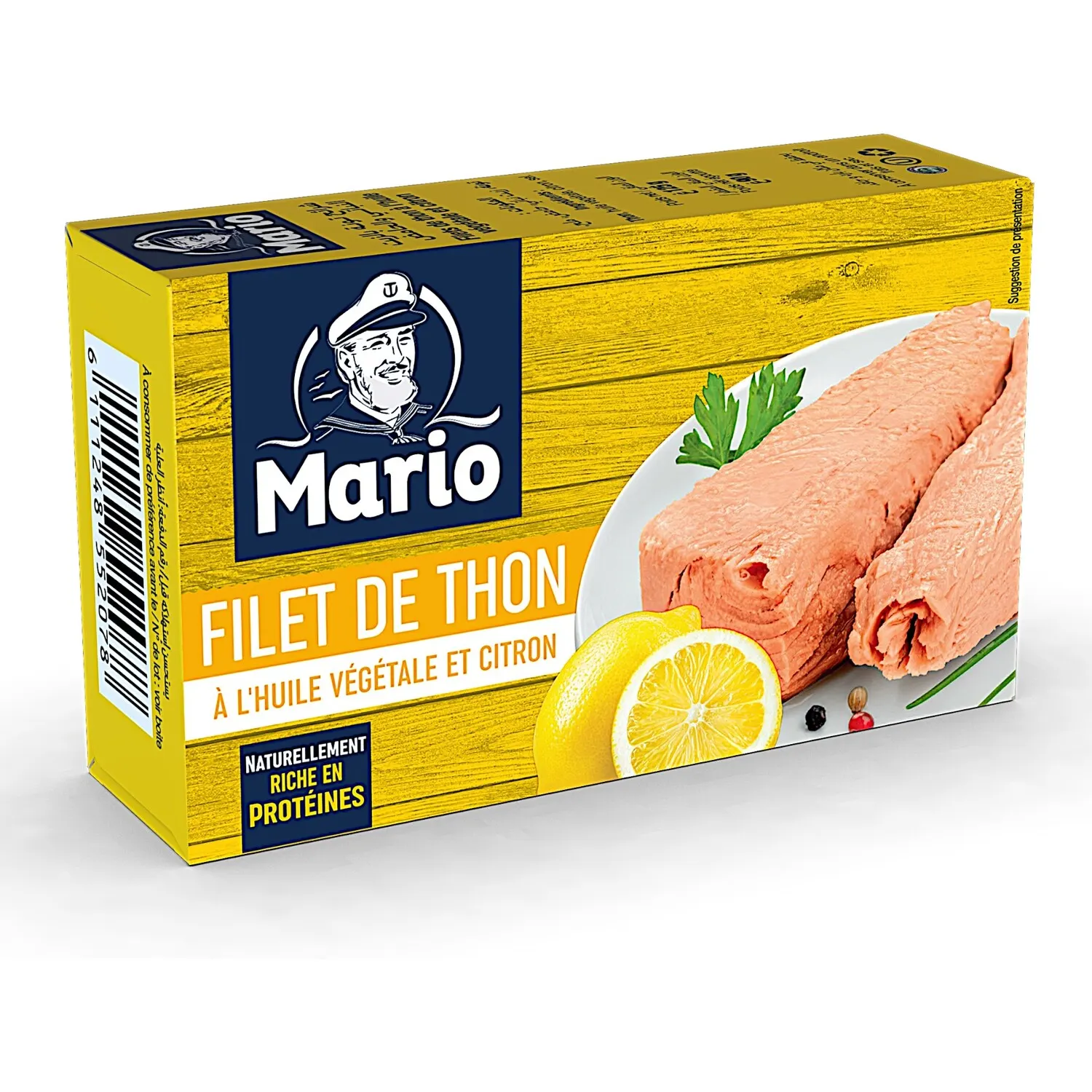 Filets de thon à l'huile végétale et citron 125g  - MARIO