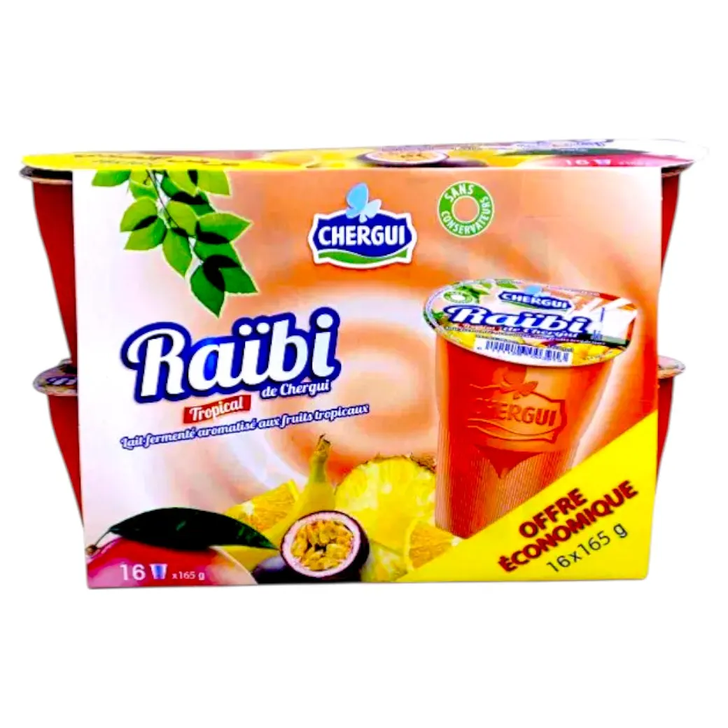 Yaourt à boire aromatisé aux fruits tropicaux Raïbi 16x170g - CHERGUI