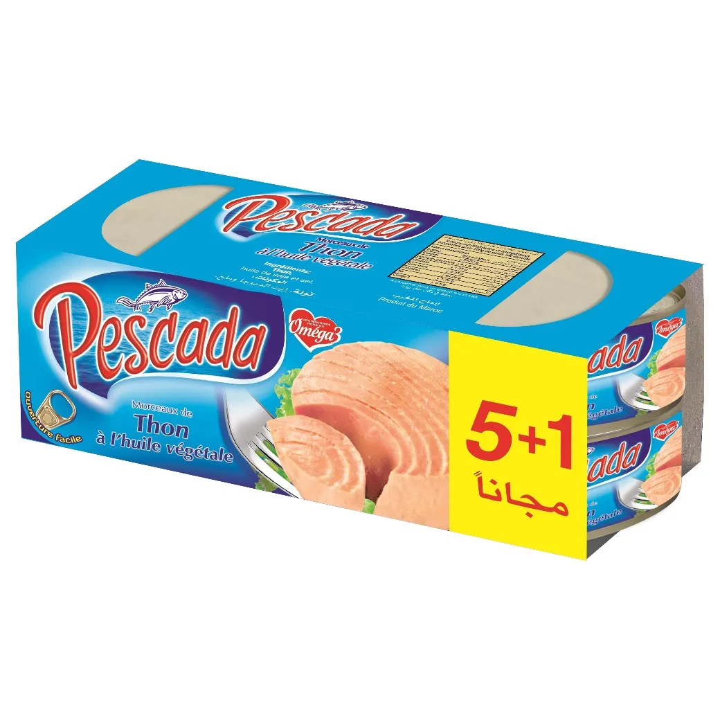 Thon à l'huile végétale 80g 5+1 gratuit - PASCADA