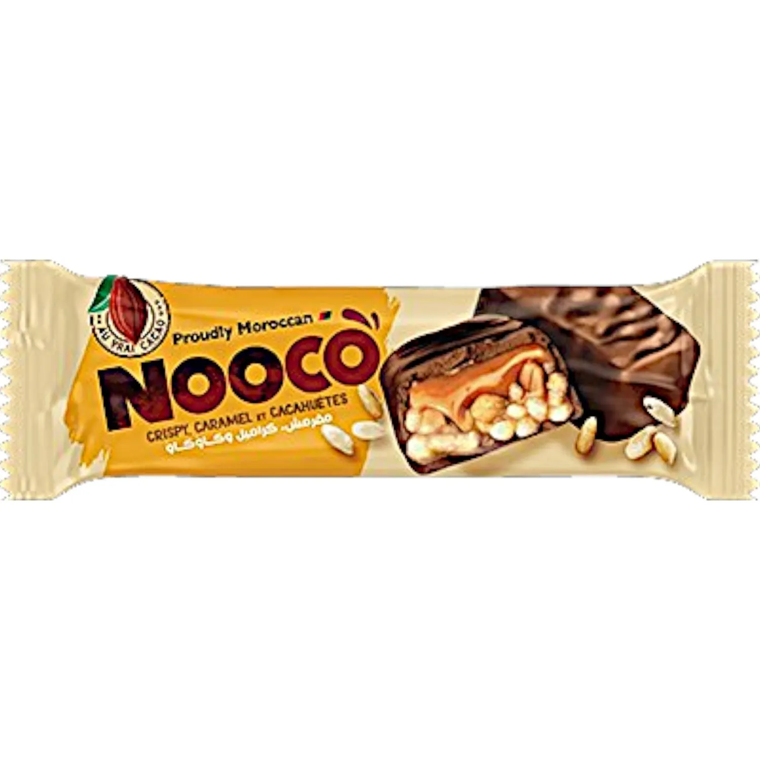 Barre croustillante au caramel et aux cacahuètes 40 g - NOOCO