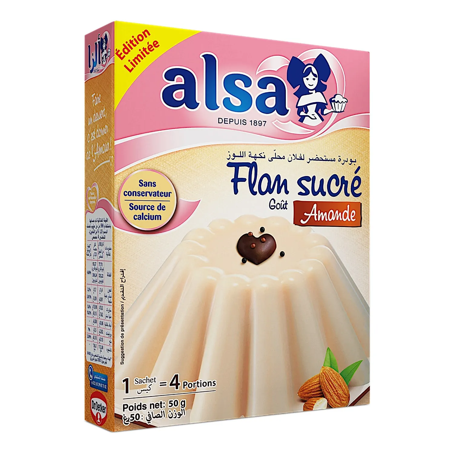 Préparation pour flan goût amande 50g - ALSA