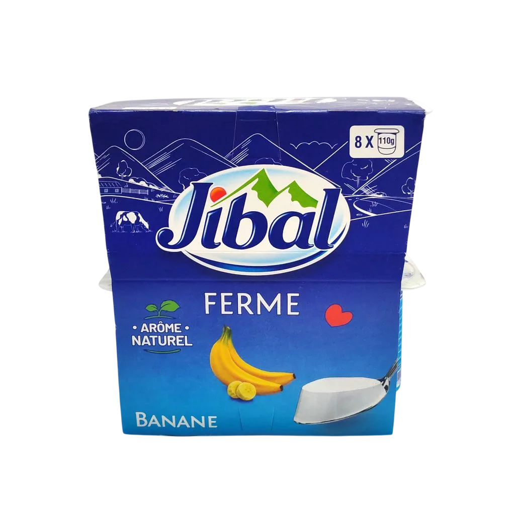 Yaourt ferme saveur banane 8x110g - JIBAL