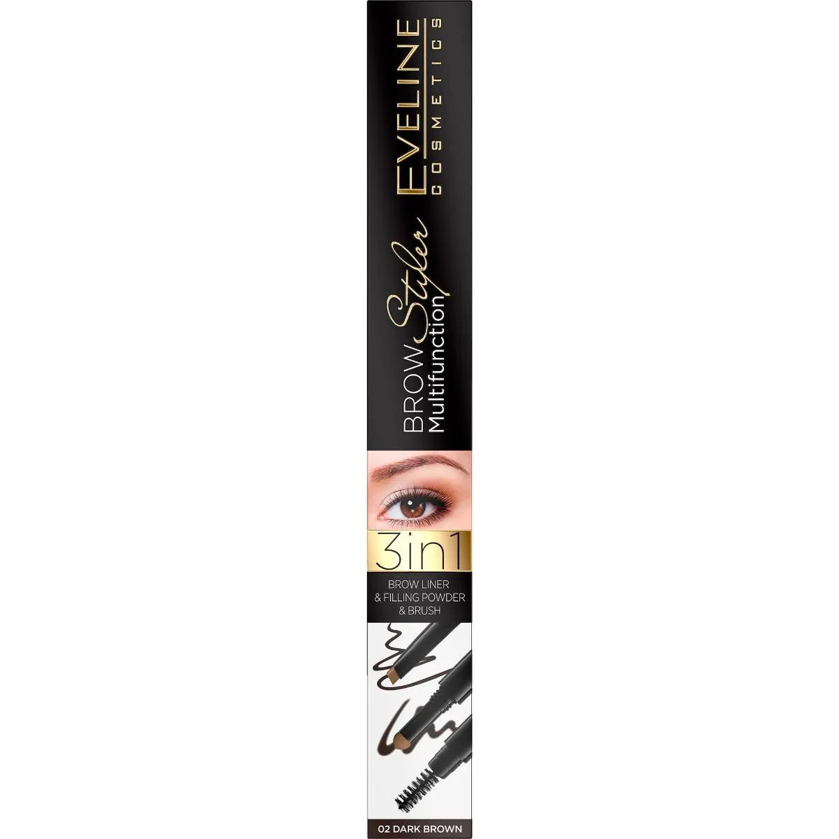 Crayon sourcils Brow Styler Multifonction N°02 Dark Brown - EVELINE - vue 2