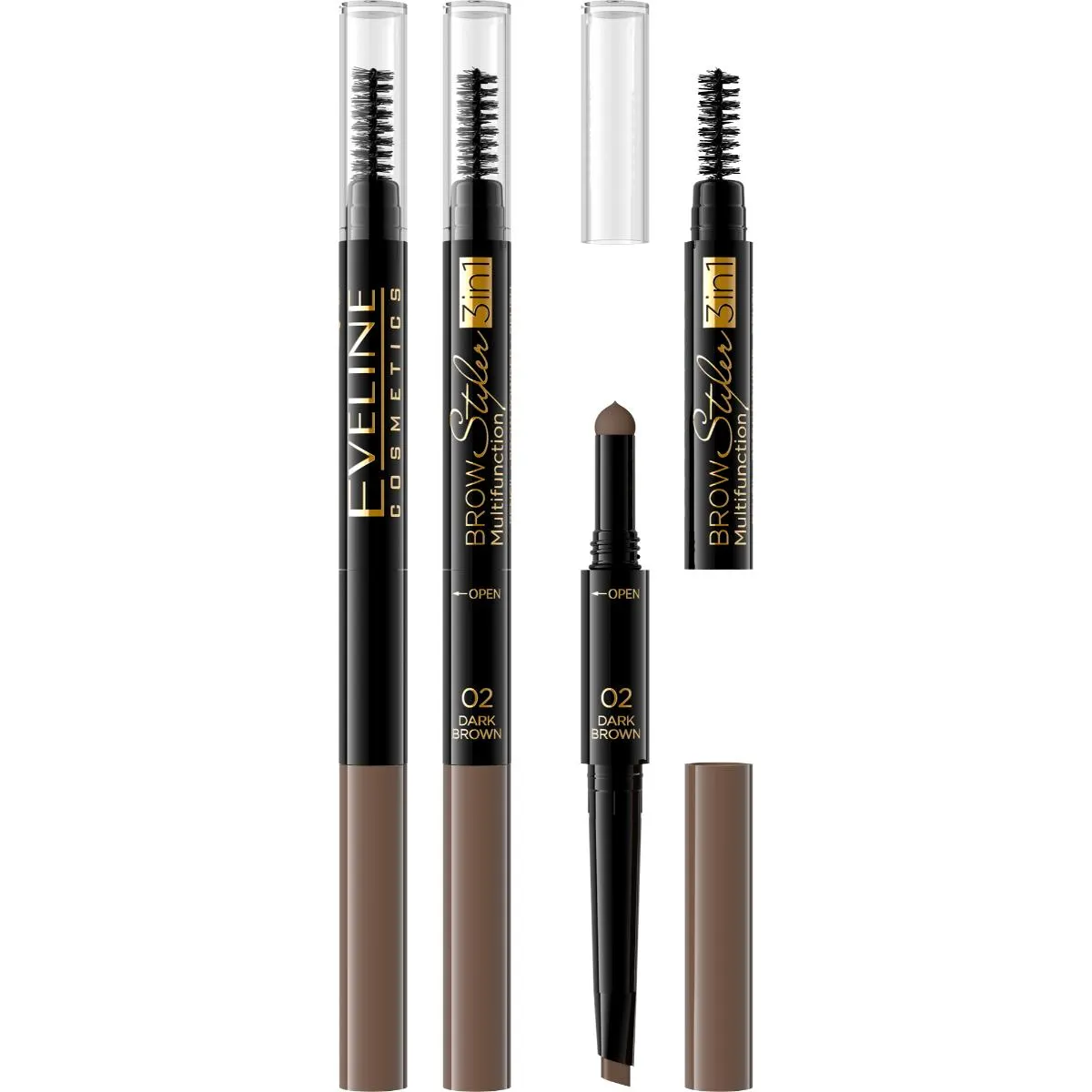 Crayon sourcils Brow Styler Multifonction N°02 Dark Brown - EVELINE - vue 3