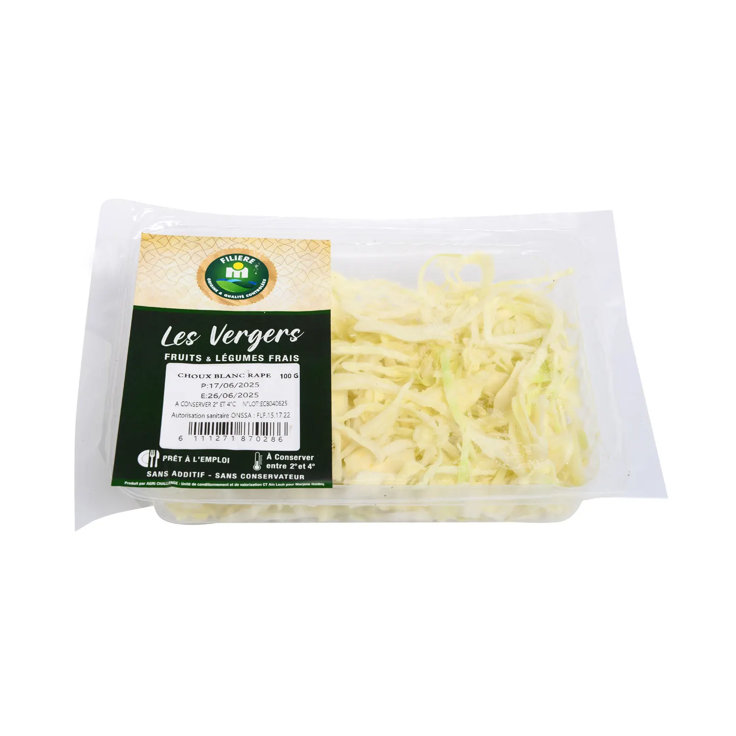 Choux blanc râpé 100g - KAMILTY - vue 2