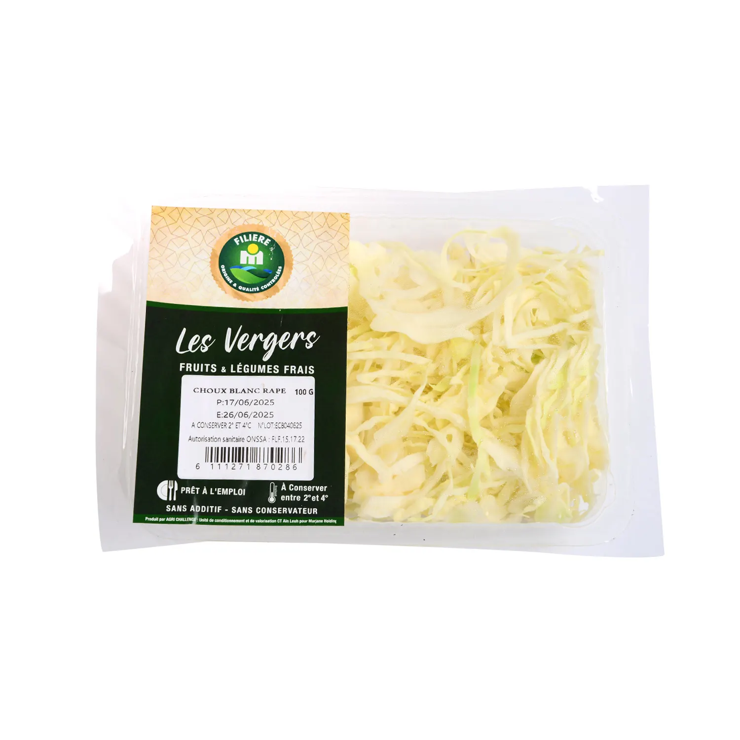 Choux blanc râpé 100g - KAMILTY - vue 4