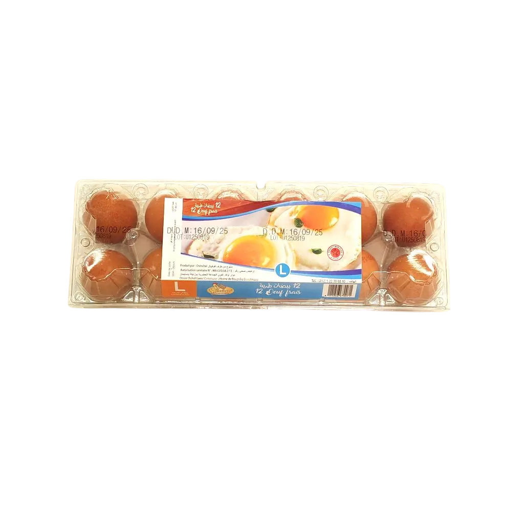 Œufs frais calibre L x12 pièces - BAÏDY